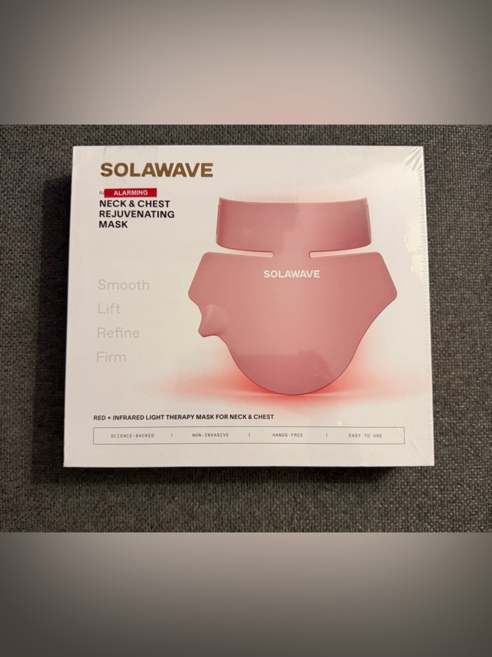Solawave Pink Neck & Chest Rejuvenating Mask - Red + Infrared Light Therapy
